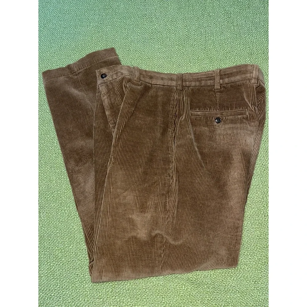 Brooks Brothers Hudson Corduroy Pants Brown Men's Size 35x32 Casual‎
